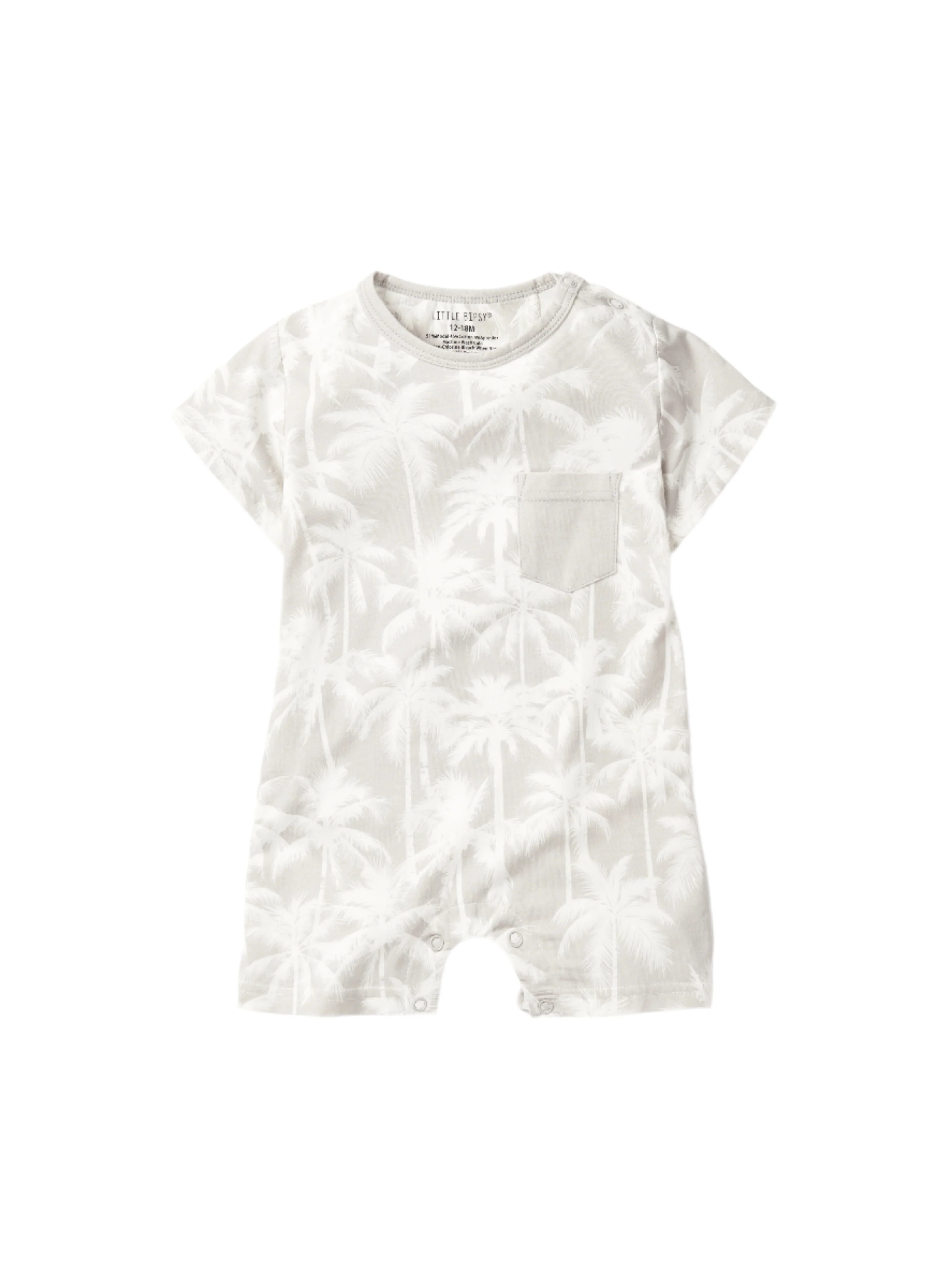 Palm Print Shortie Romper - Frost