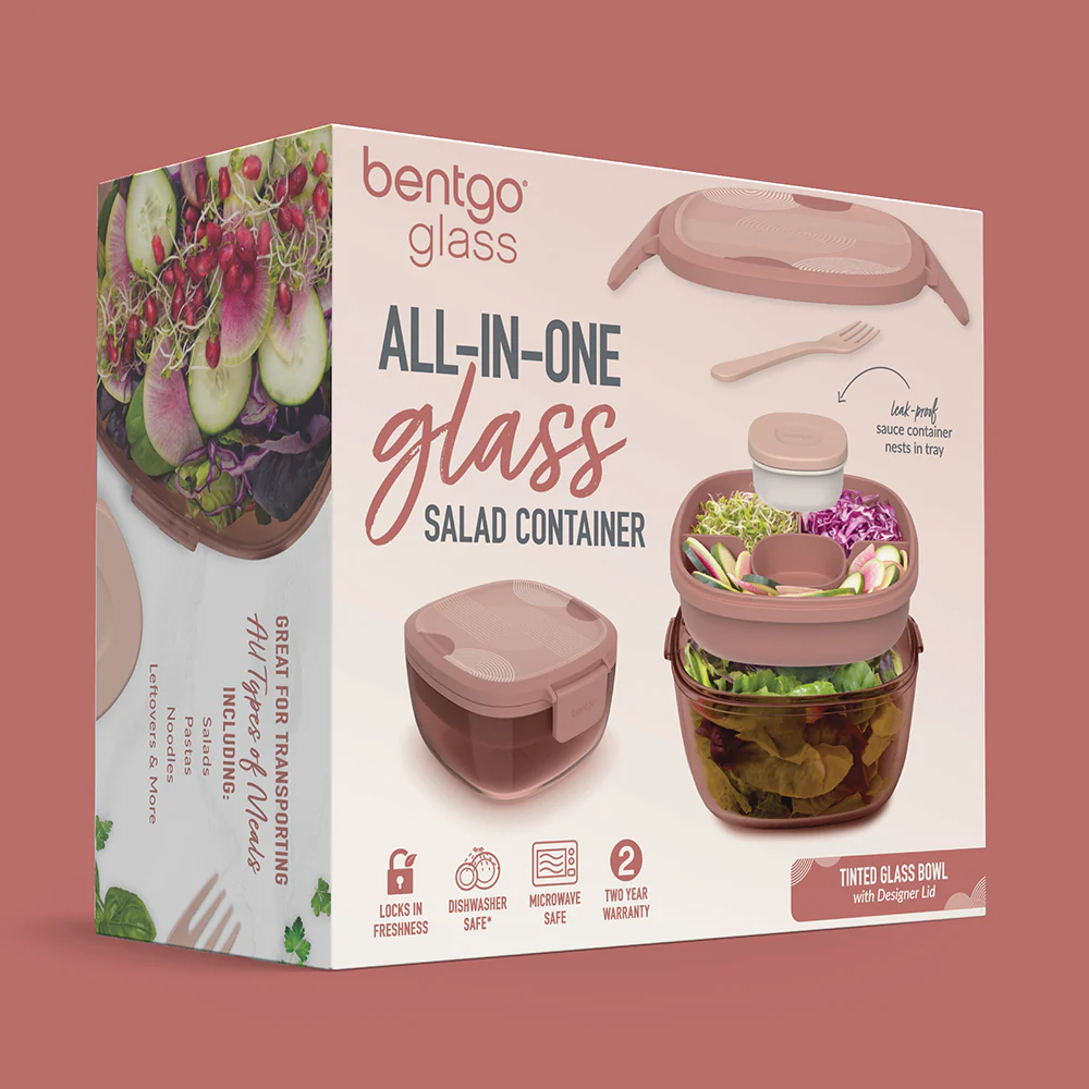 Bentgo Glass Prints All-in-One Salad Container