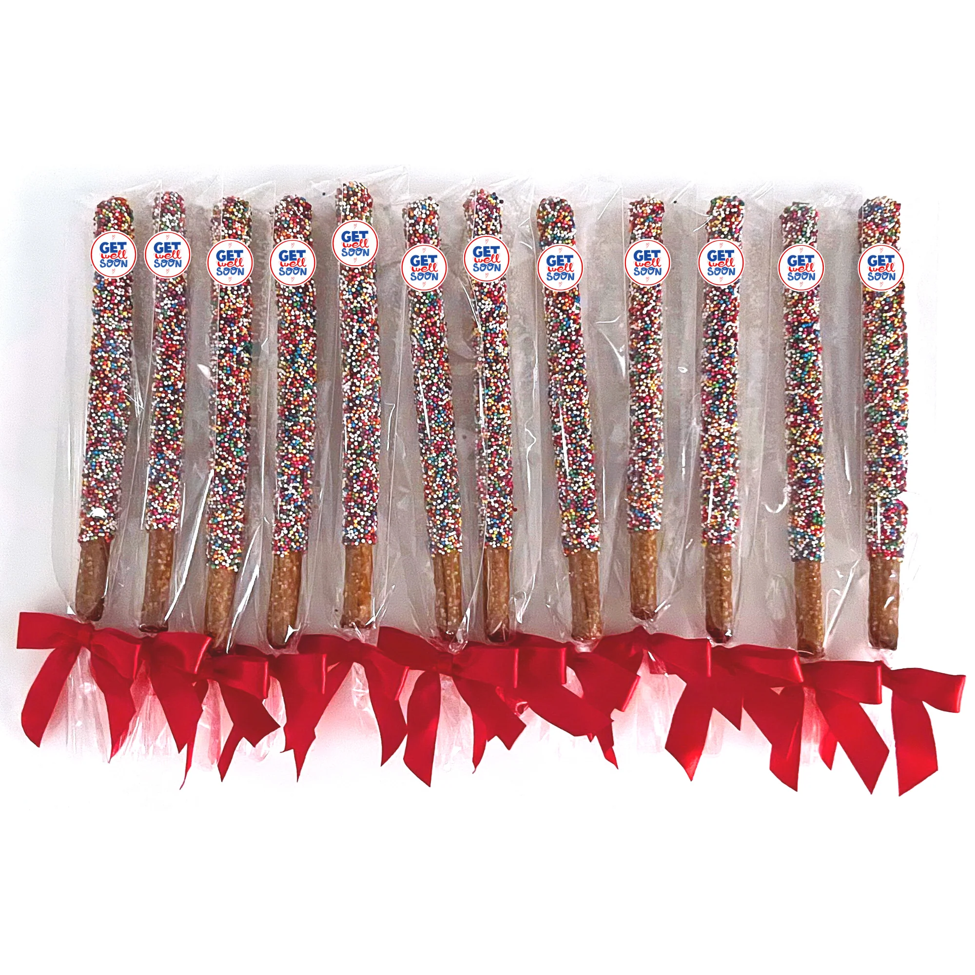 Get Well Soon Chocolate Covered Pretzel Rods