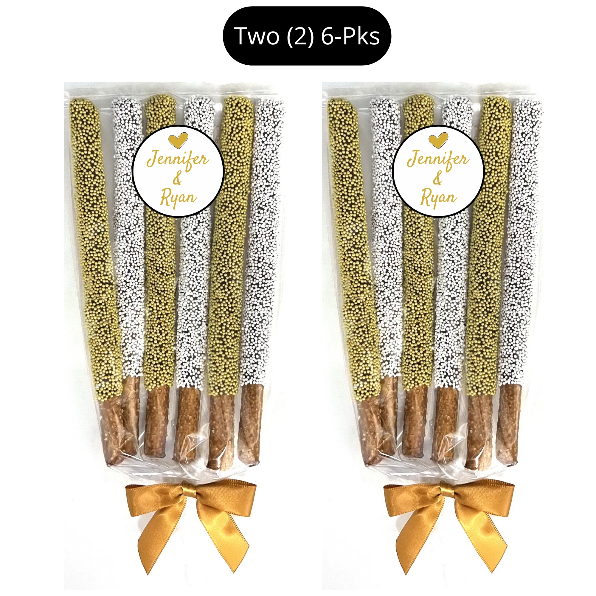 Wedding Chocolate Pretzel Rods - The Happy Couple