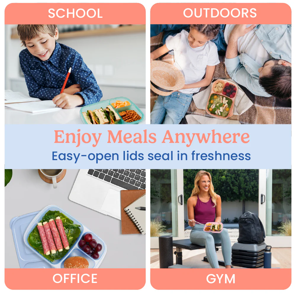 Bentgo Easyboxes 3-Compartment Food Containers 8-Piece Set