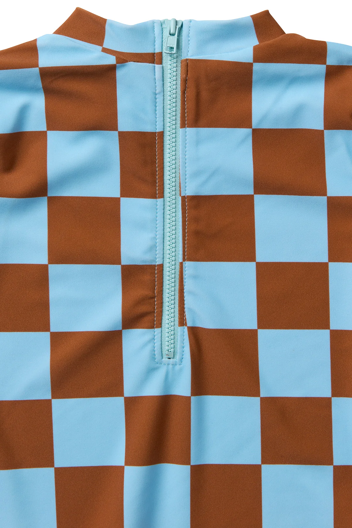 Seaesta Surf x Heather Taylor Home / Candy Check Long Sleeve Swimsuit / Sky Blue