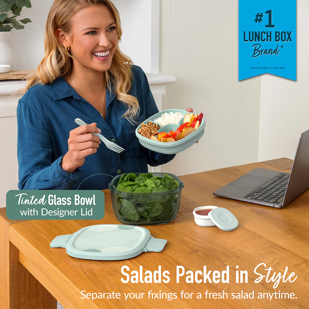 Bentgo Glass Prints All-in-One Salad Container