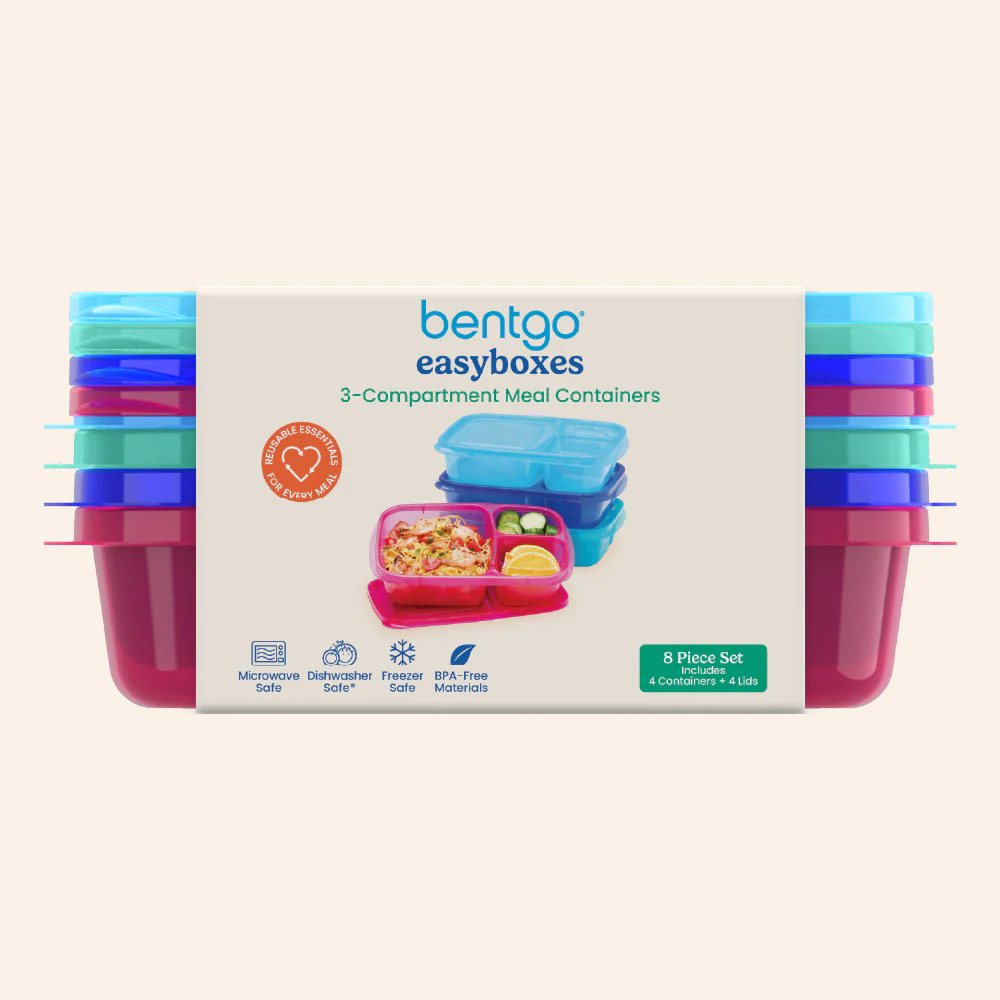 Bentgo Easyboxes 3-Compartment Food Containers 8-Piece Set