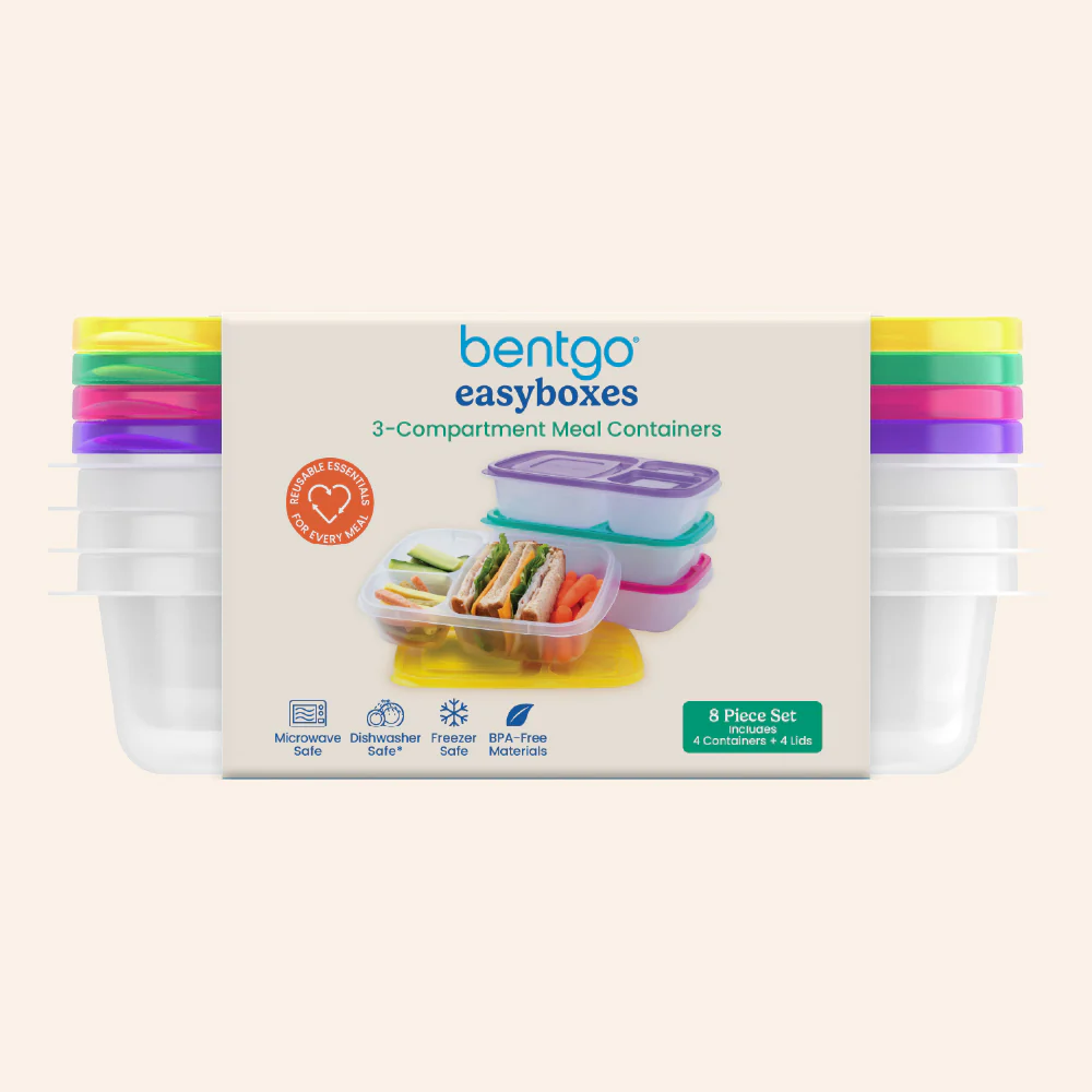 Bentgo Easyboxes 3-Compartment Food Containers 8-Piece Set