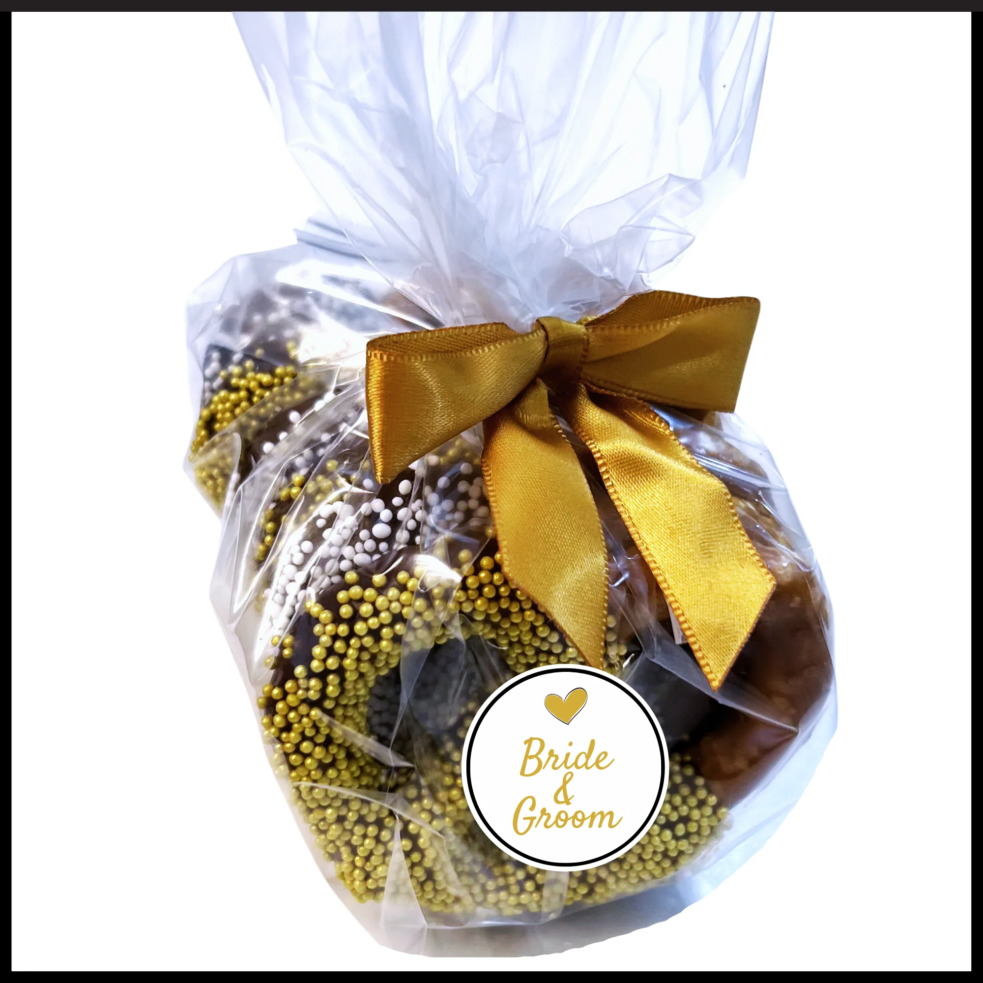 Wedding Chocolate Jumbo Pretzels - Bride & Groom