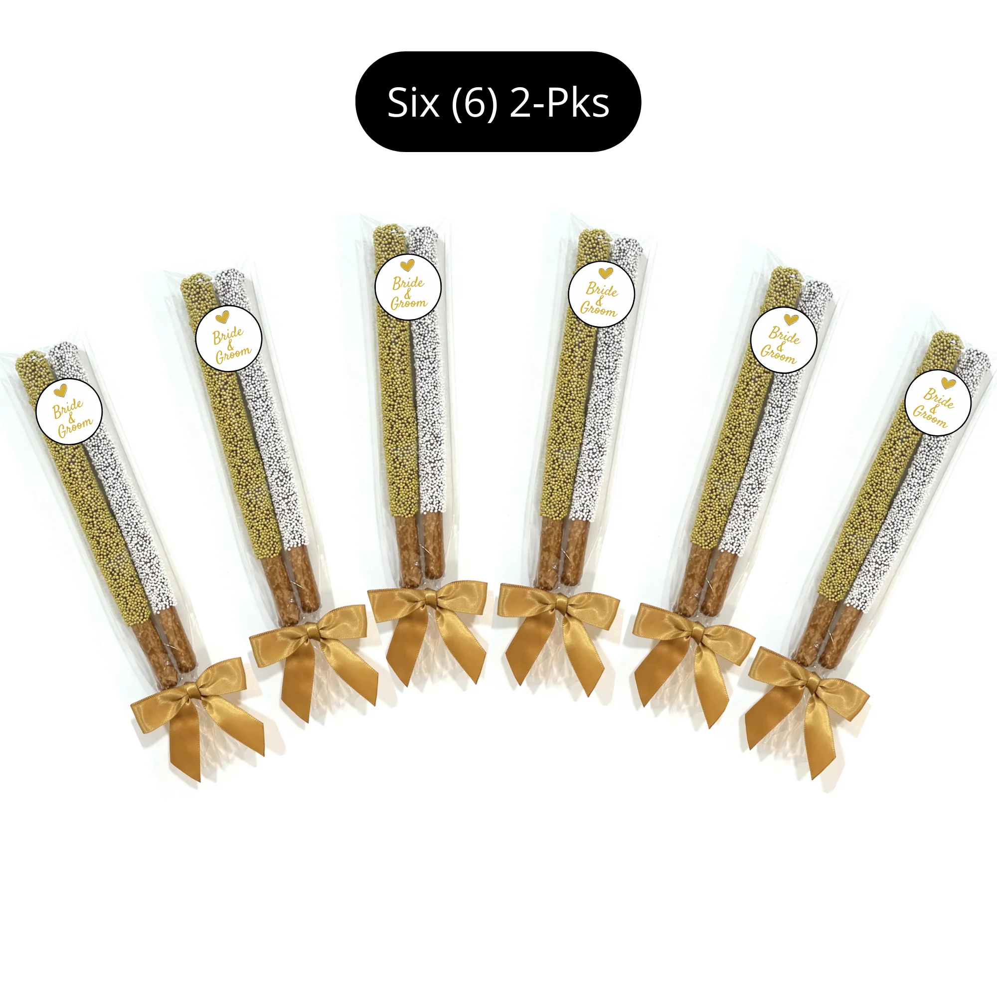 Wedding Chocolate Pretzel Rods - Bride & Groom