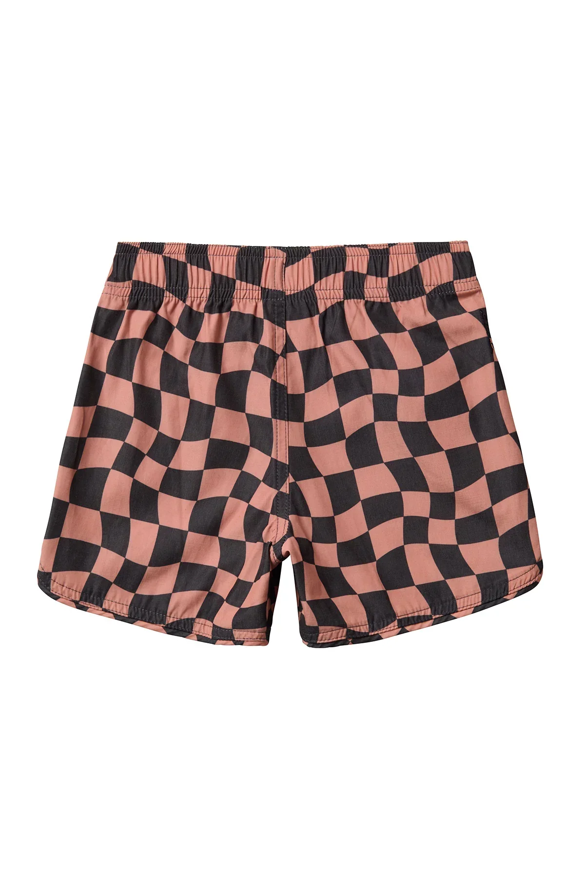 Seaesta Surf Boys Boardshorts – Scallop Retro Flare in Wavy Checks Cocoa