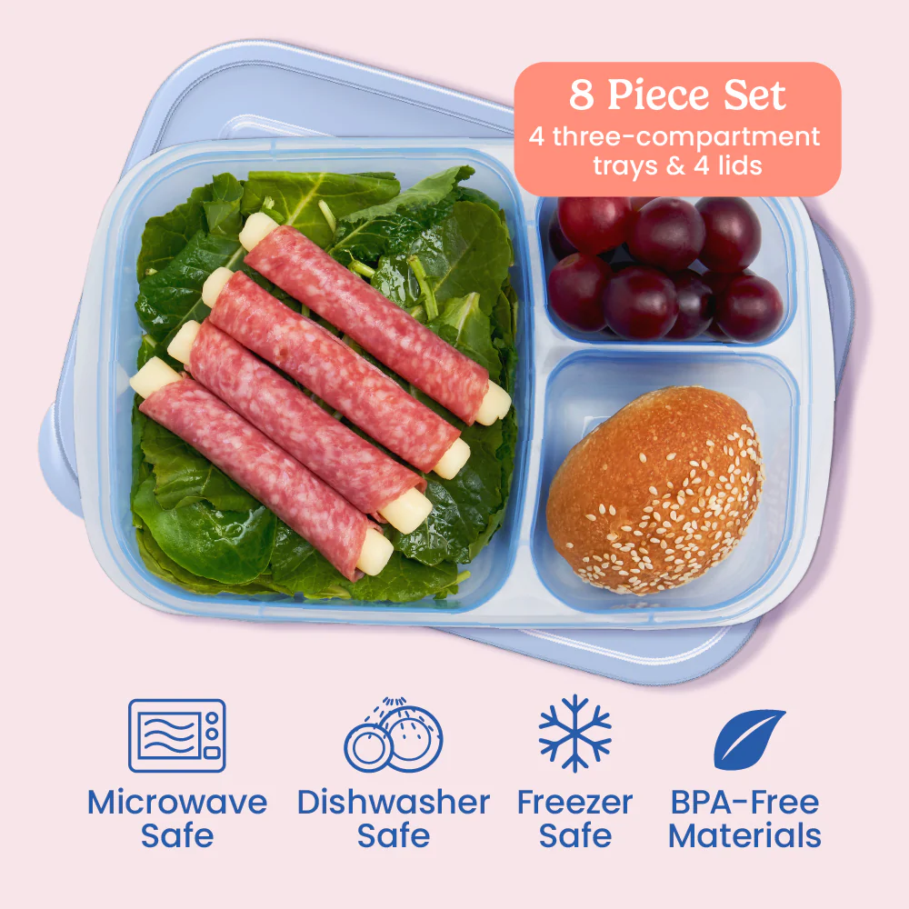 Bentgo Easyboxes 3-Compartment Food Containers 8-Piece Set