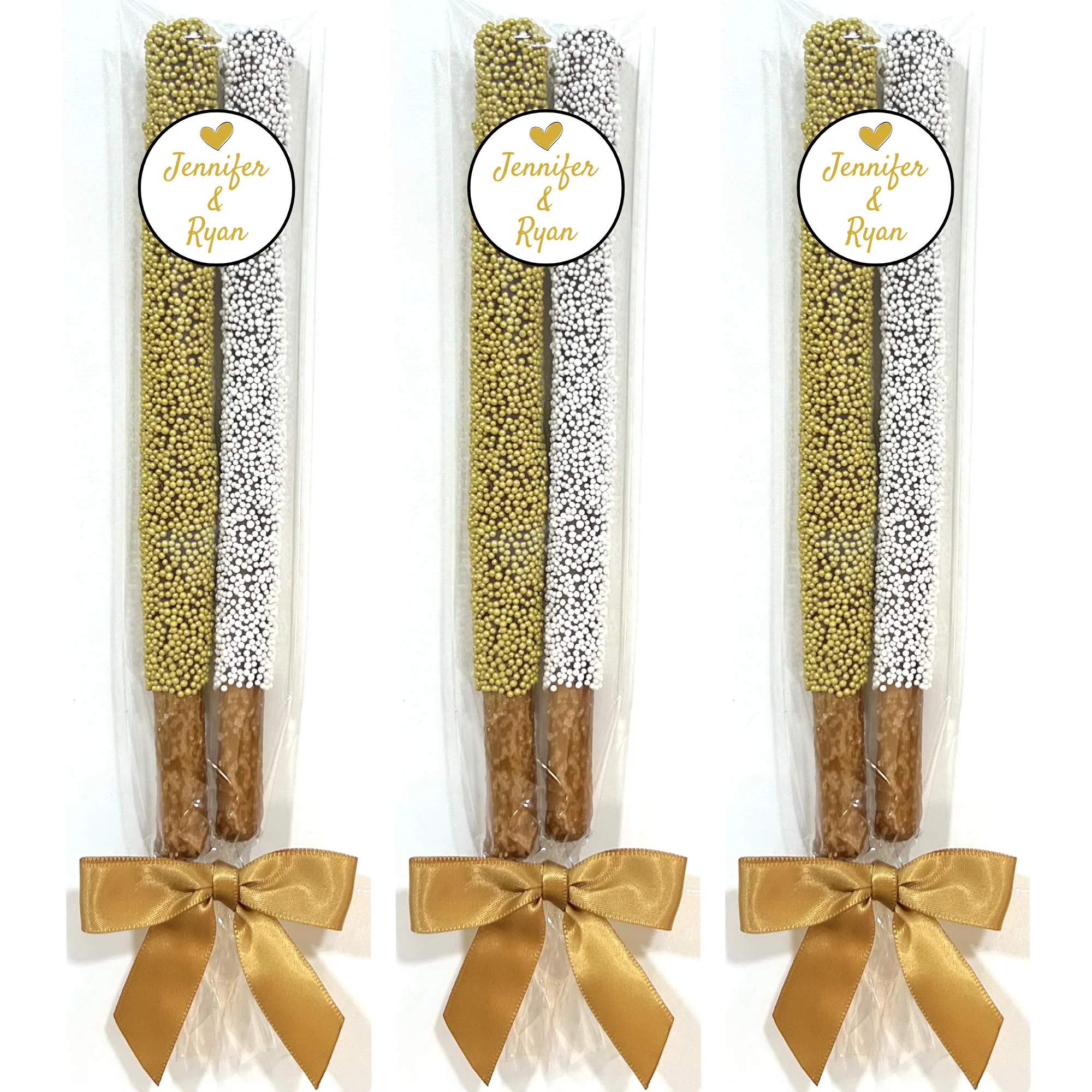 Wedding Chocolate Pretzel Rods - The Happy Couple