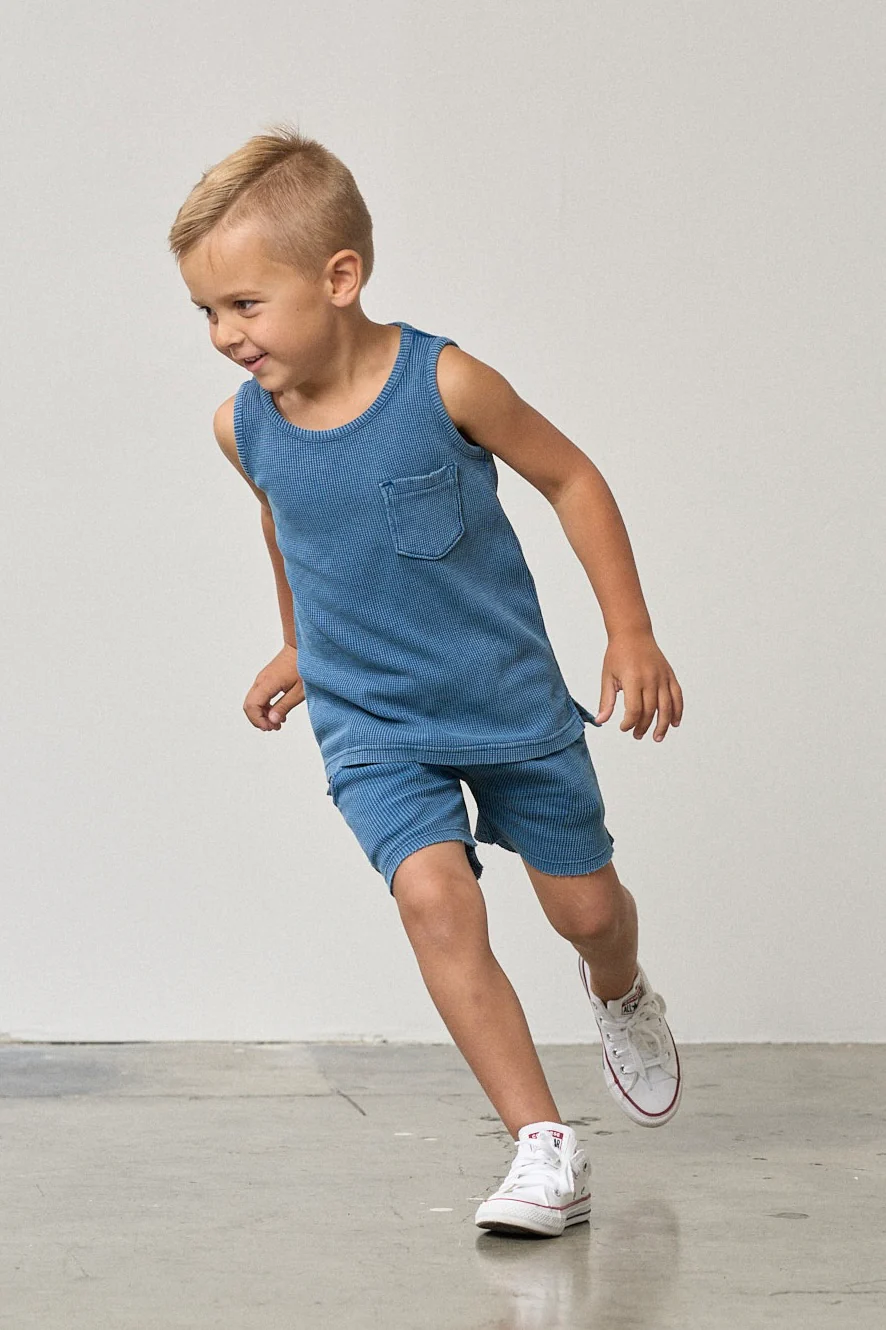 Waffle Tank - Blue