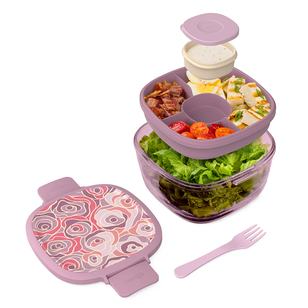 Bentgo Glass Prints All-in-One Salad Container