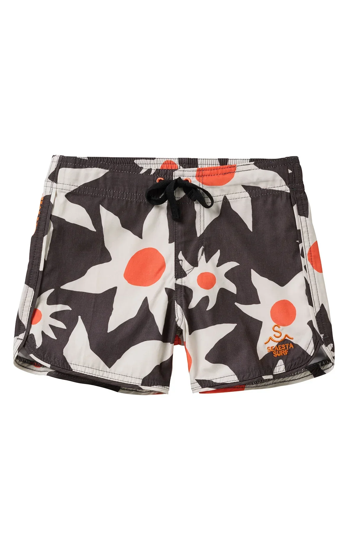Seaesta Surf Boys Boardshorts – Scallop Retro Flare in Sun Daze Charcoal