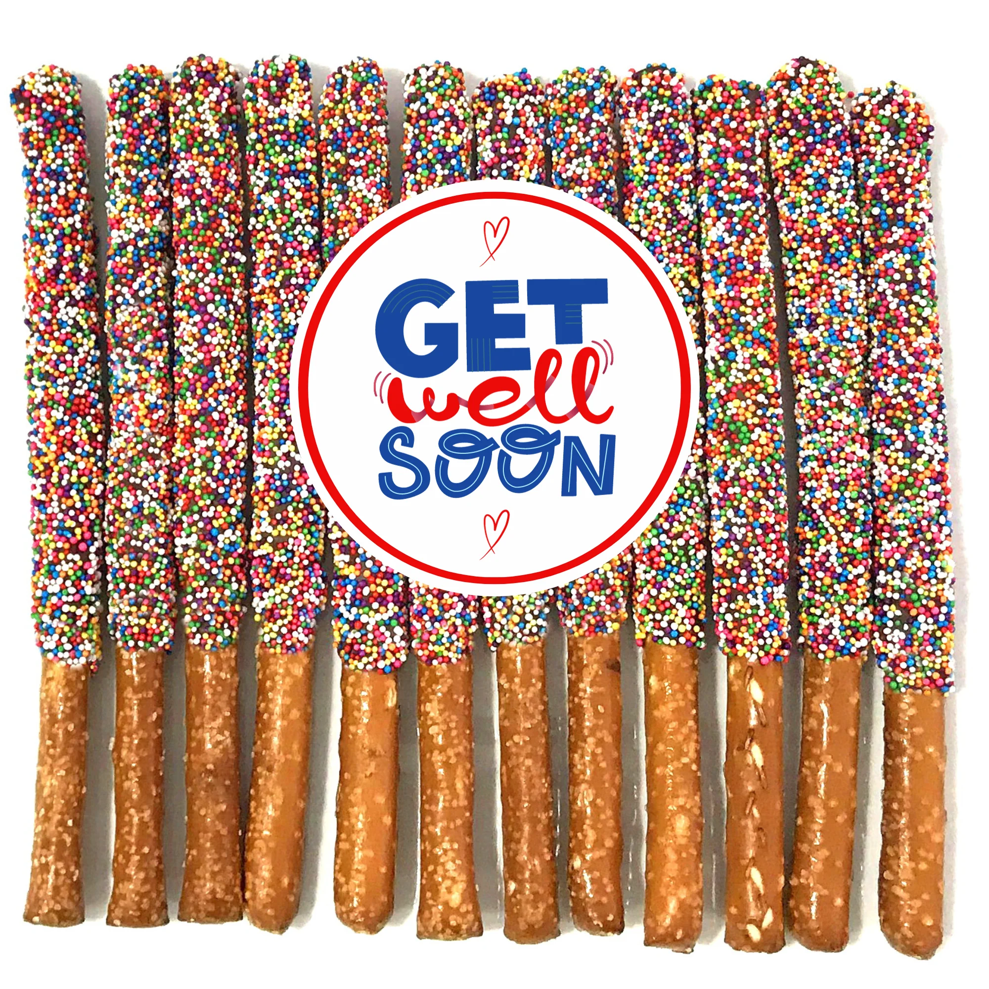 Get Well Soon Chocolate Covered Pretzel Rods