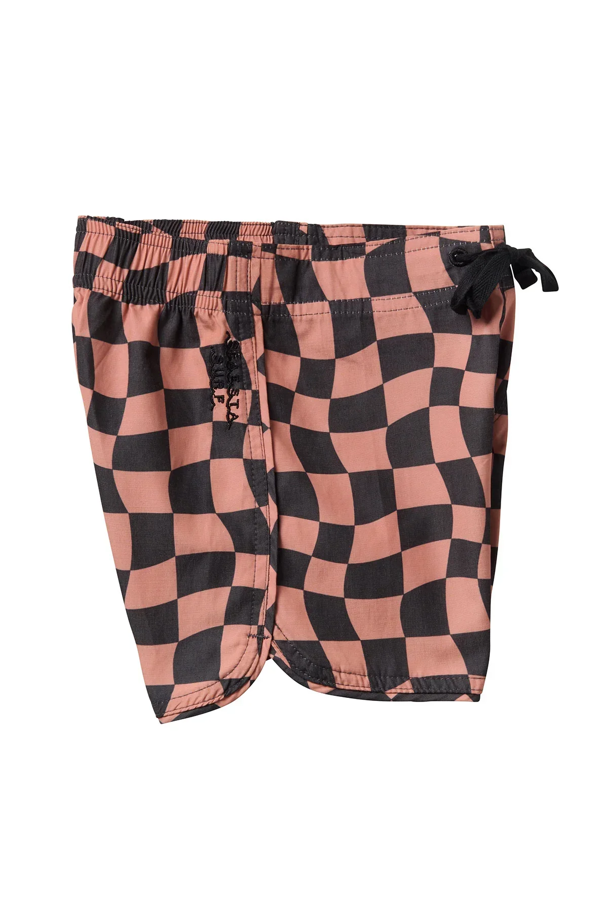 Seaesta Surf Boys Boardshorts – Scallop Retro Flare in Wavy Checks Cocoa