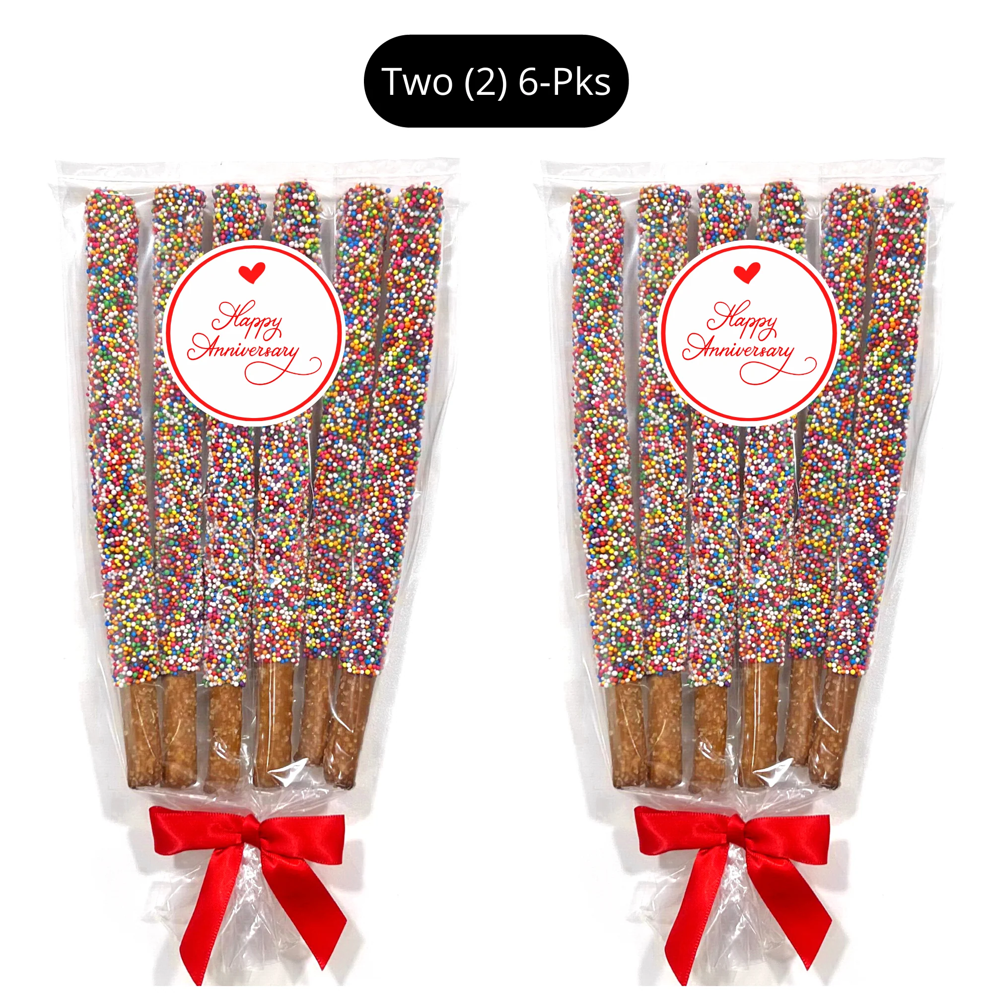 Happy Anniversary Chocolate Covered Pretzel Rods