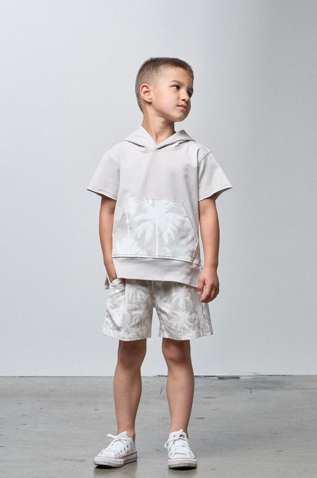 Palm Print Short - Frost