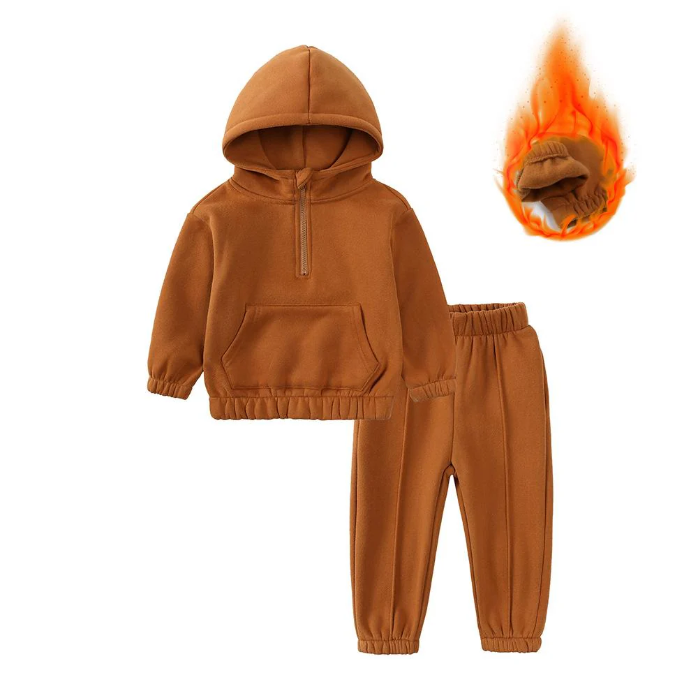 Autumn and Winter Children's Leisure Sports Hooded Sweater Set Wholesale Kids Clothing