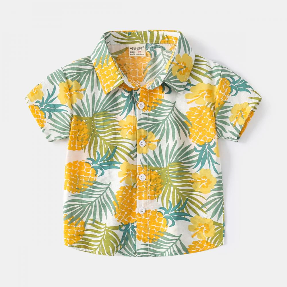 Summer Boys' Hawaiian Short Sleeve Casual Shirt Wholesale Kids Clothing