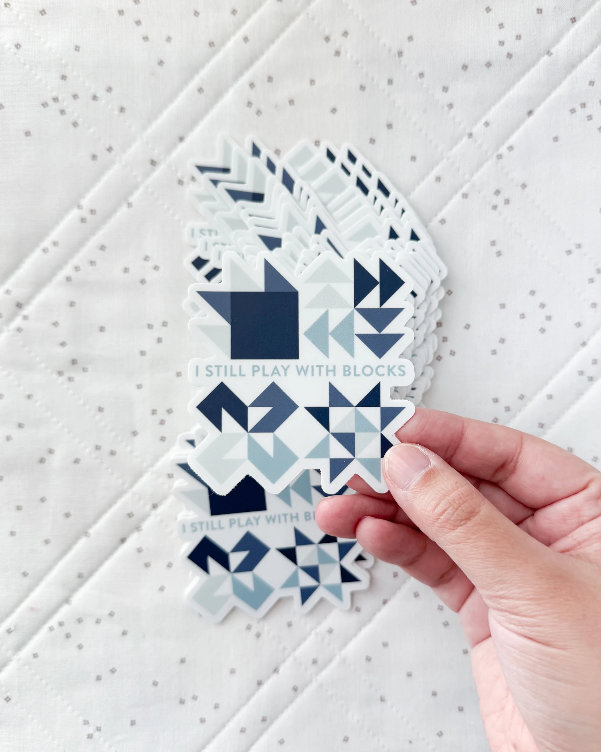 Play With Blocks Sticker - Blue