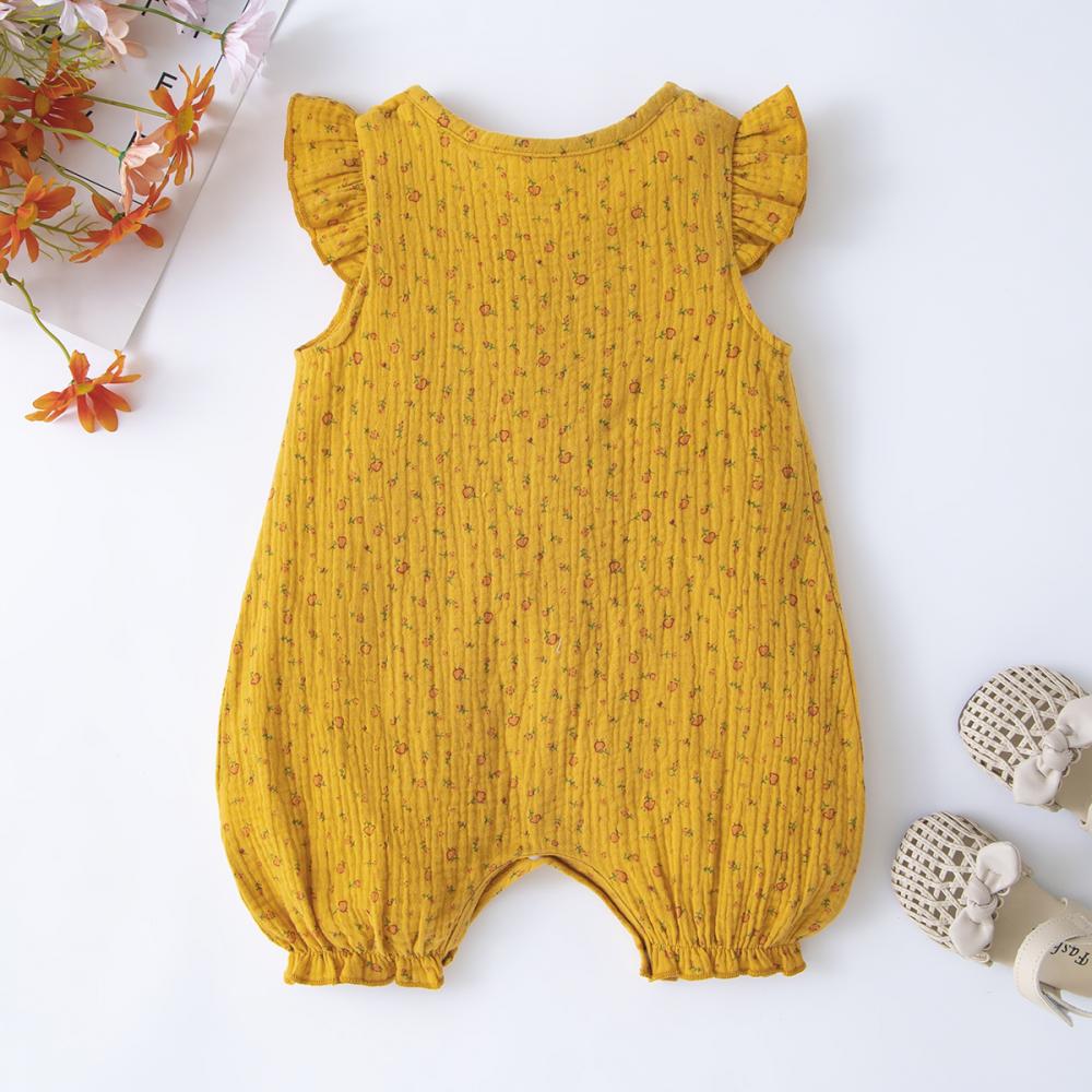 Baby girl small floral floral sleeve conjoined body Infant conjoined clothing Cheap Baby Clothes Wholesale