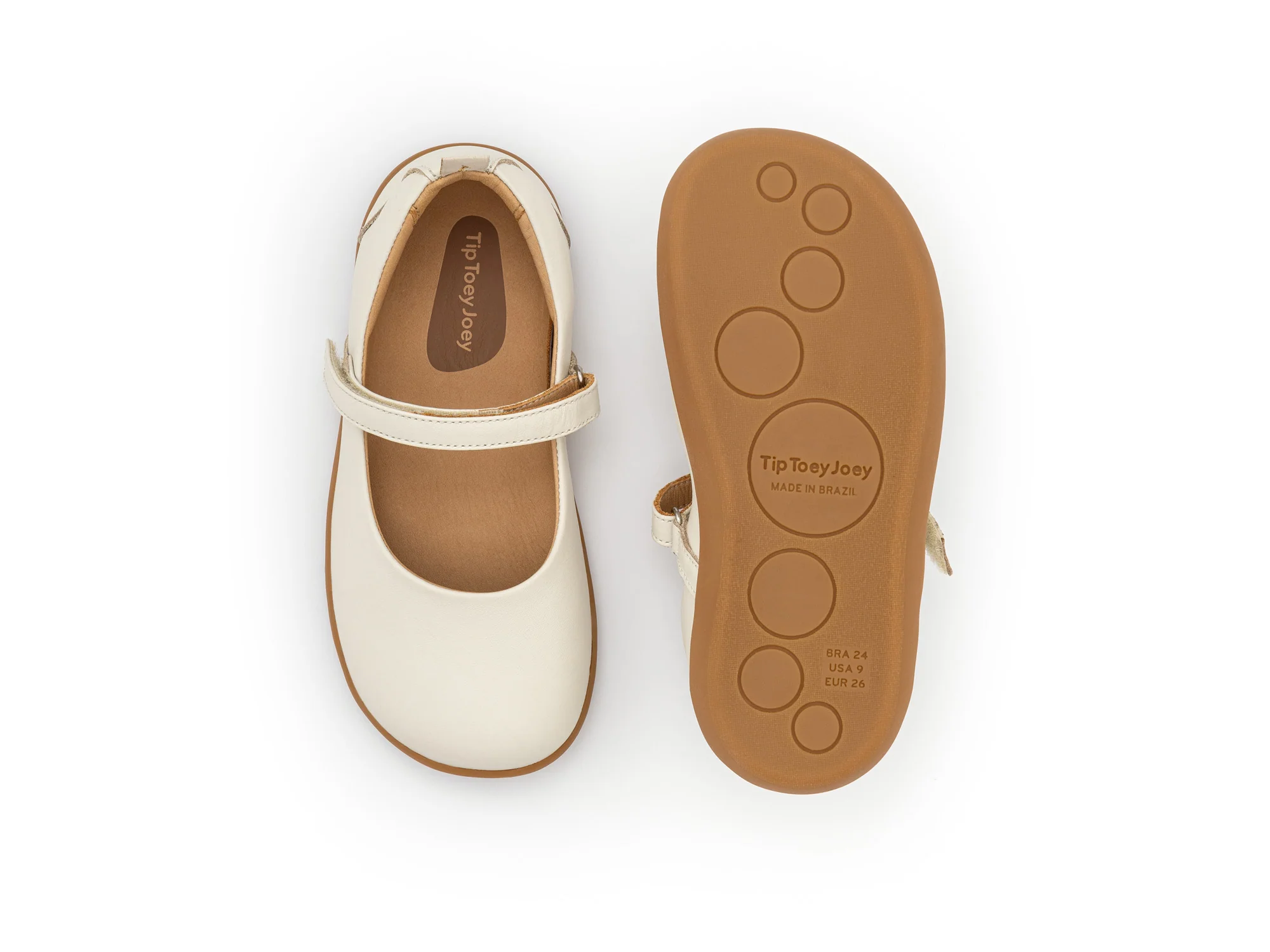 Tip Toey Joey Girl's Catch Mary Janes - Tapioca