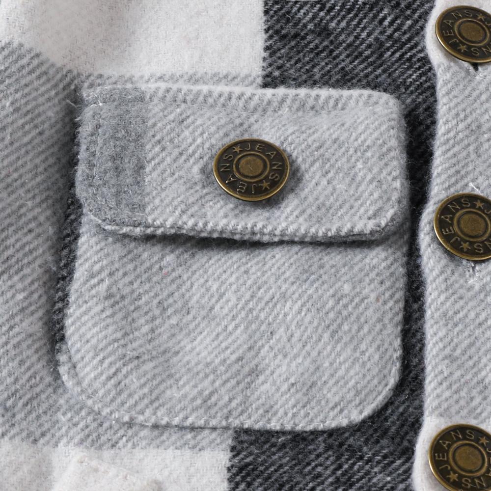 Boys' autumn and winter plaid lapel long sleeved jacket Wholesale Baby Boy Clothes