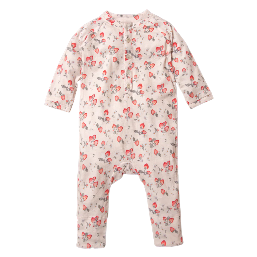 Strawberry jersey pyjamas - Peach