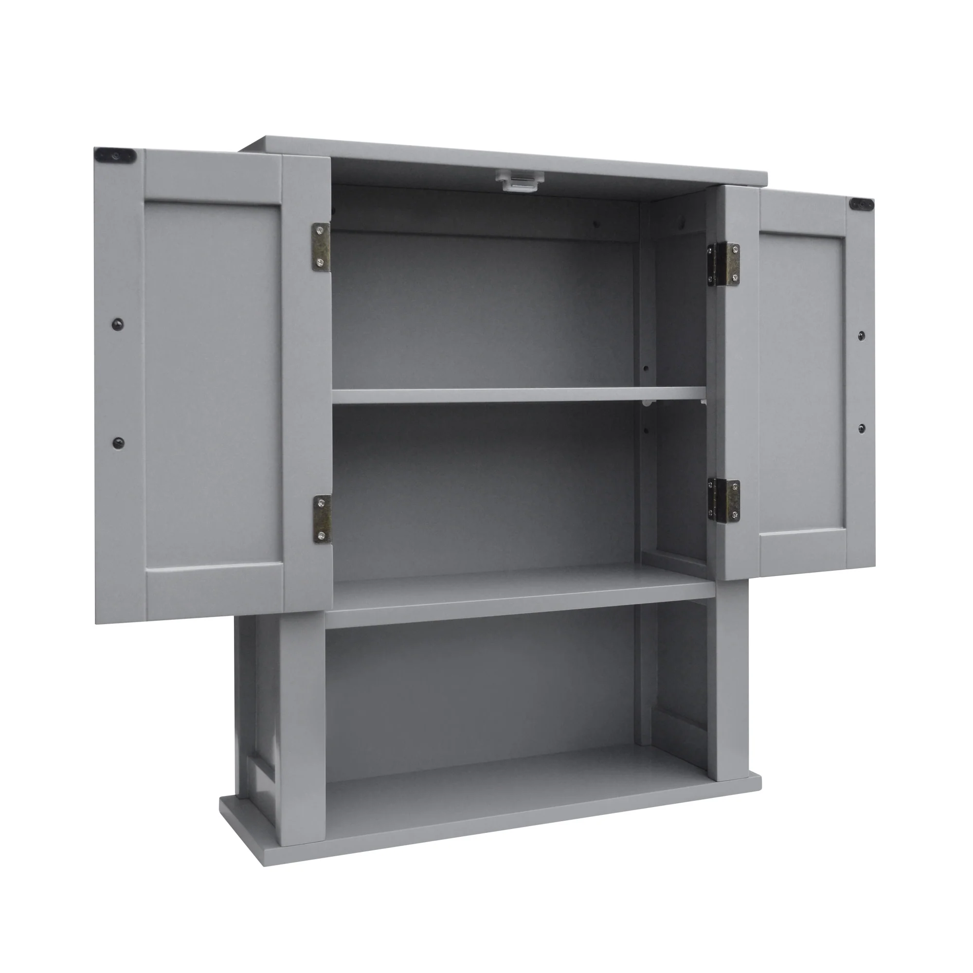 Teamson Home Mercer Removable Two-Door Wall Cabinet, Gray