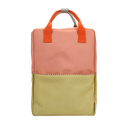 Sticky Lemon Colorblocking Collection Large Backpack - Coral Pink / Reed Green