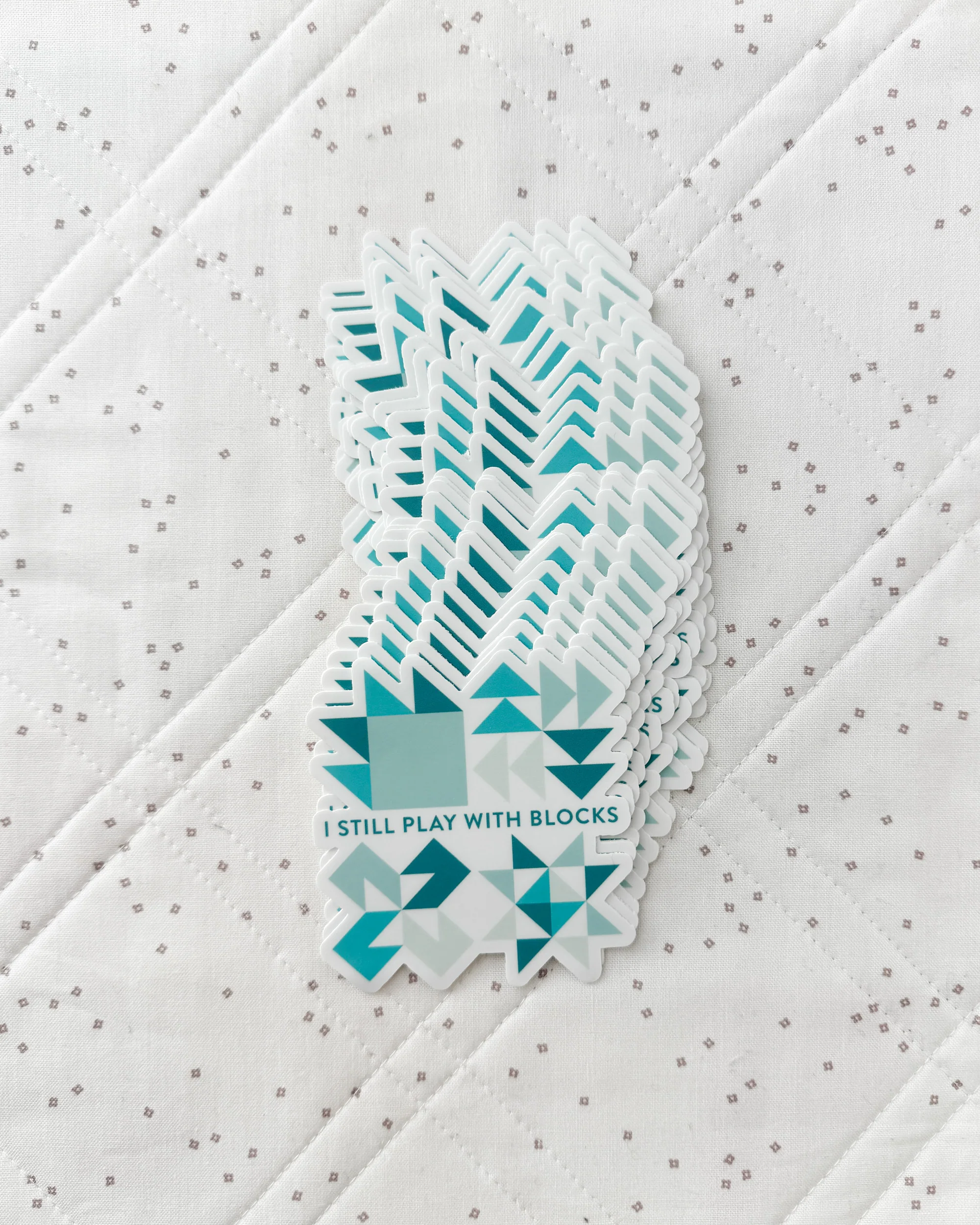 Play With Blocks Sticker - Teal