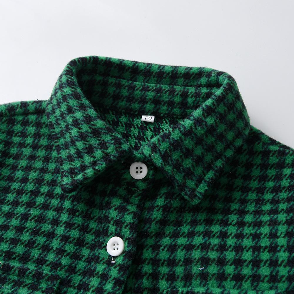Spring and autumn children's long sleeved plaid shirt Wholesale Kids Clothing