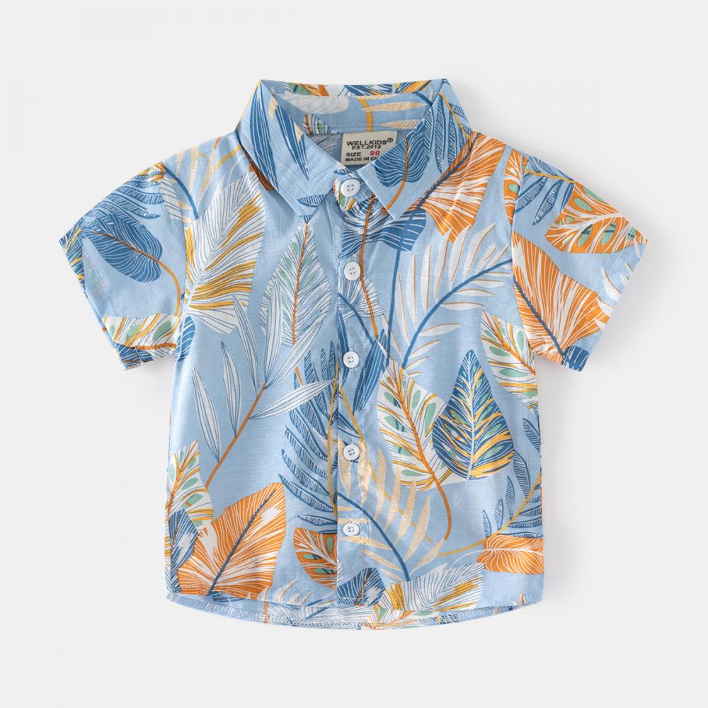 Summer Boys' Short Sleeve Fashion Pattern Shirt Wholesale Kids Clothing