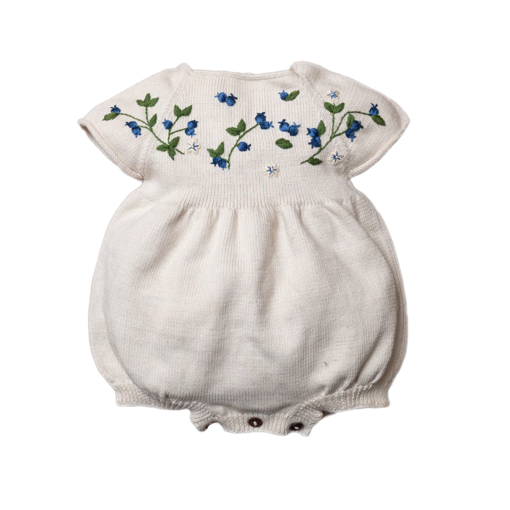 Blueberries romper (Cotton) - Marshmellow