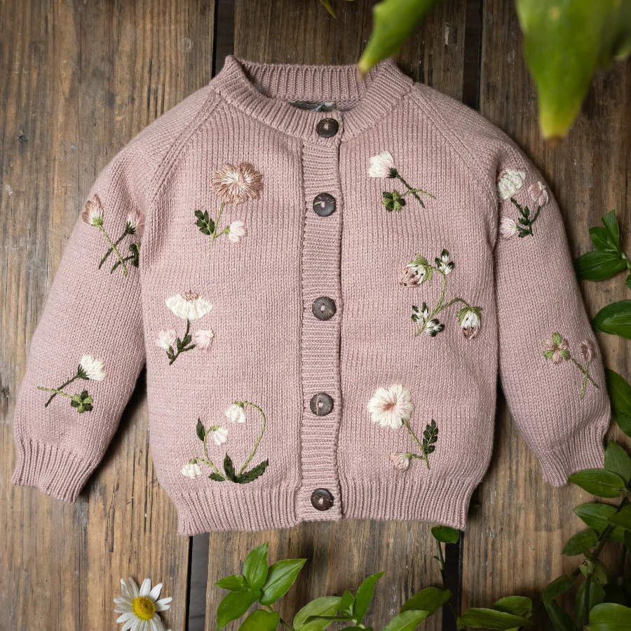 Botanical cardigan (Cotton) - Dahlia