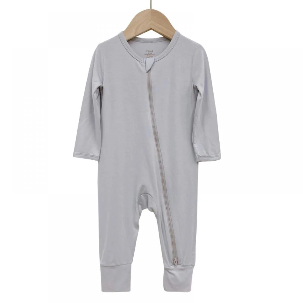 Children's clothing bamboo fiber baby conjoined spring and autumn long -sleeved newborn clothes baby climbing zipper pajamas Baby Wholesale Clothes