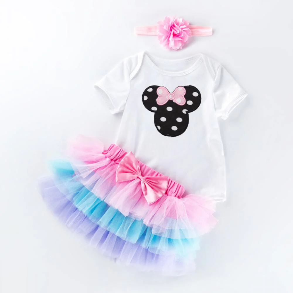 0-2 year old girl's holiday outfit, stylish short sleeved sweater, six layer sand skirt dress set Baby Wholesale Clothes