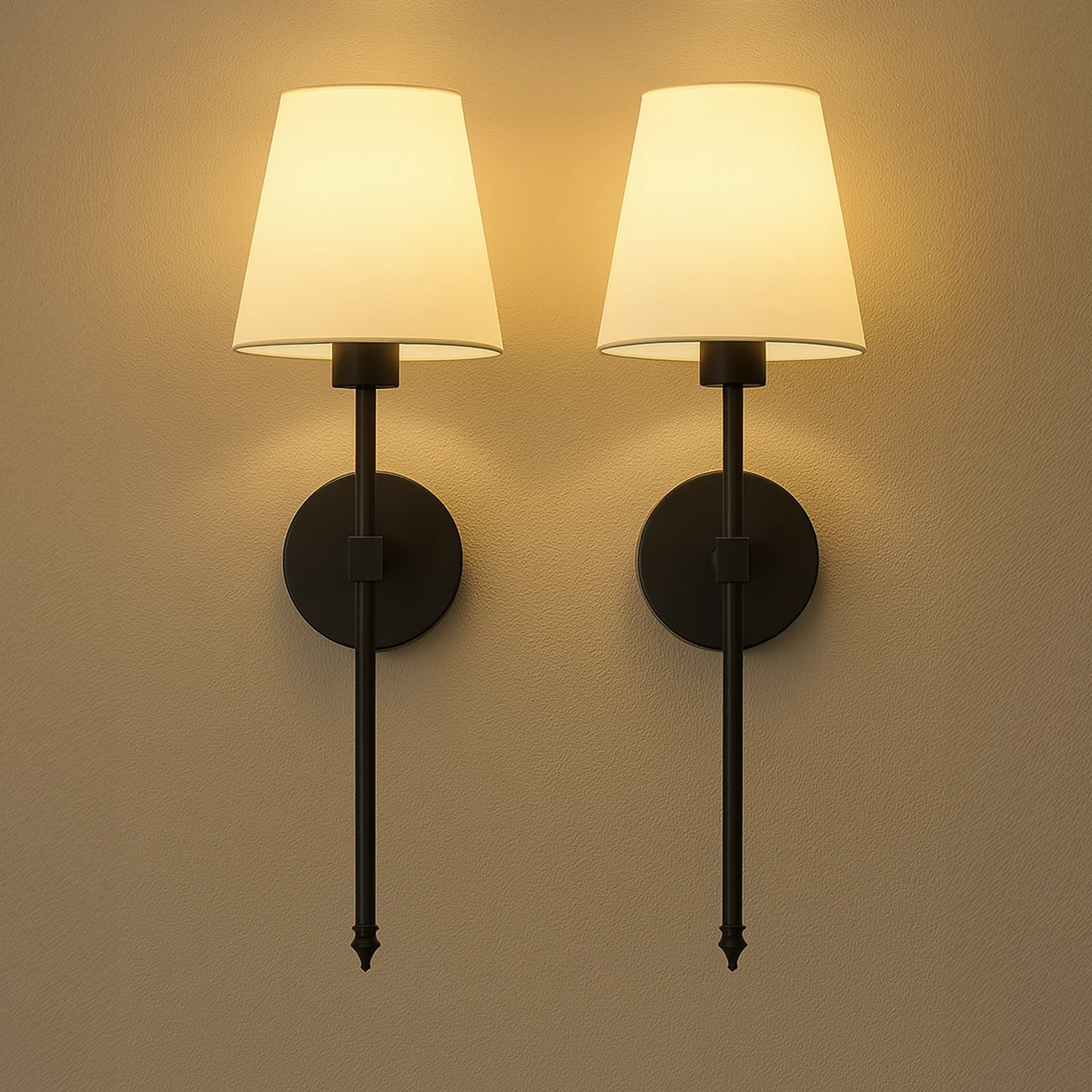 Wireless Contemporary Wall Sconces (Set of 2)