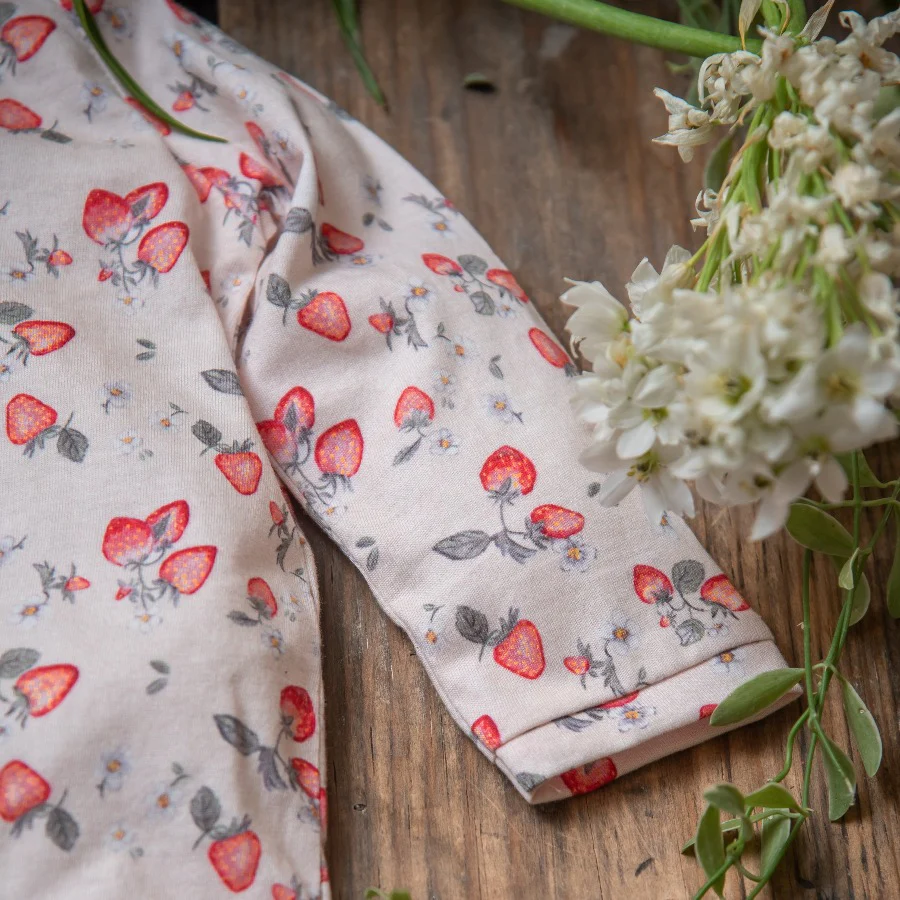 Strawberry jersey pyjamas - Peach