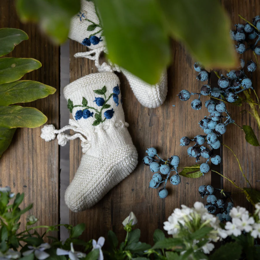 Blueberries footies (Cotton) - Marshmellow