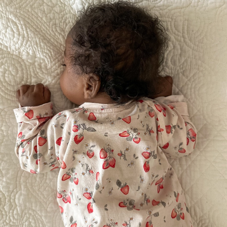 Strawberry jersey pyjamas - Peach