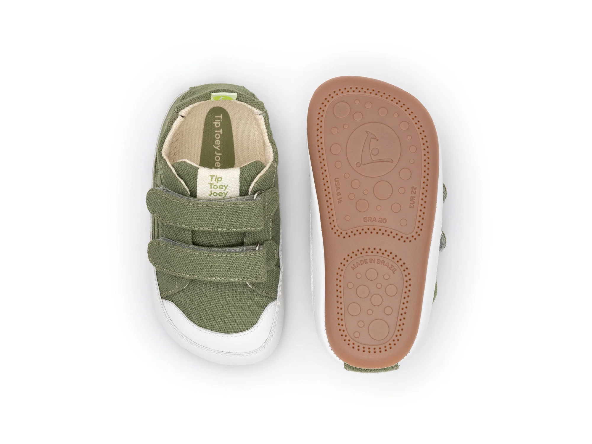 Tip Toey Joey Boy's and Girl's Bossy Green Sneakers - Lona Verde Pistache