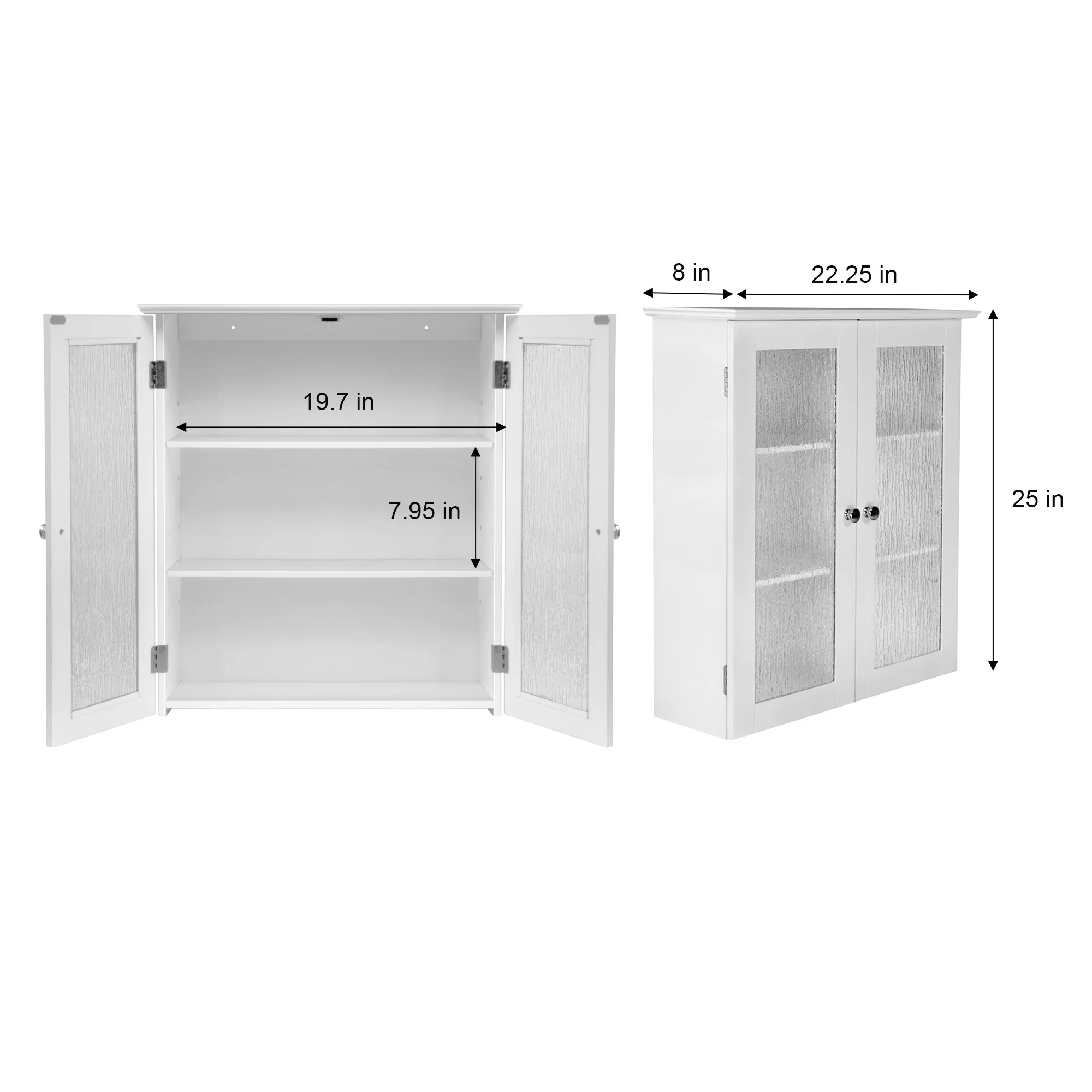 Teamson Home Connor Removable Two-Door Wall Cabinet, White