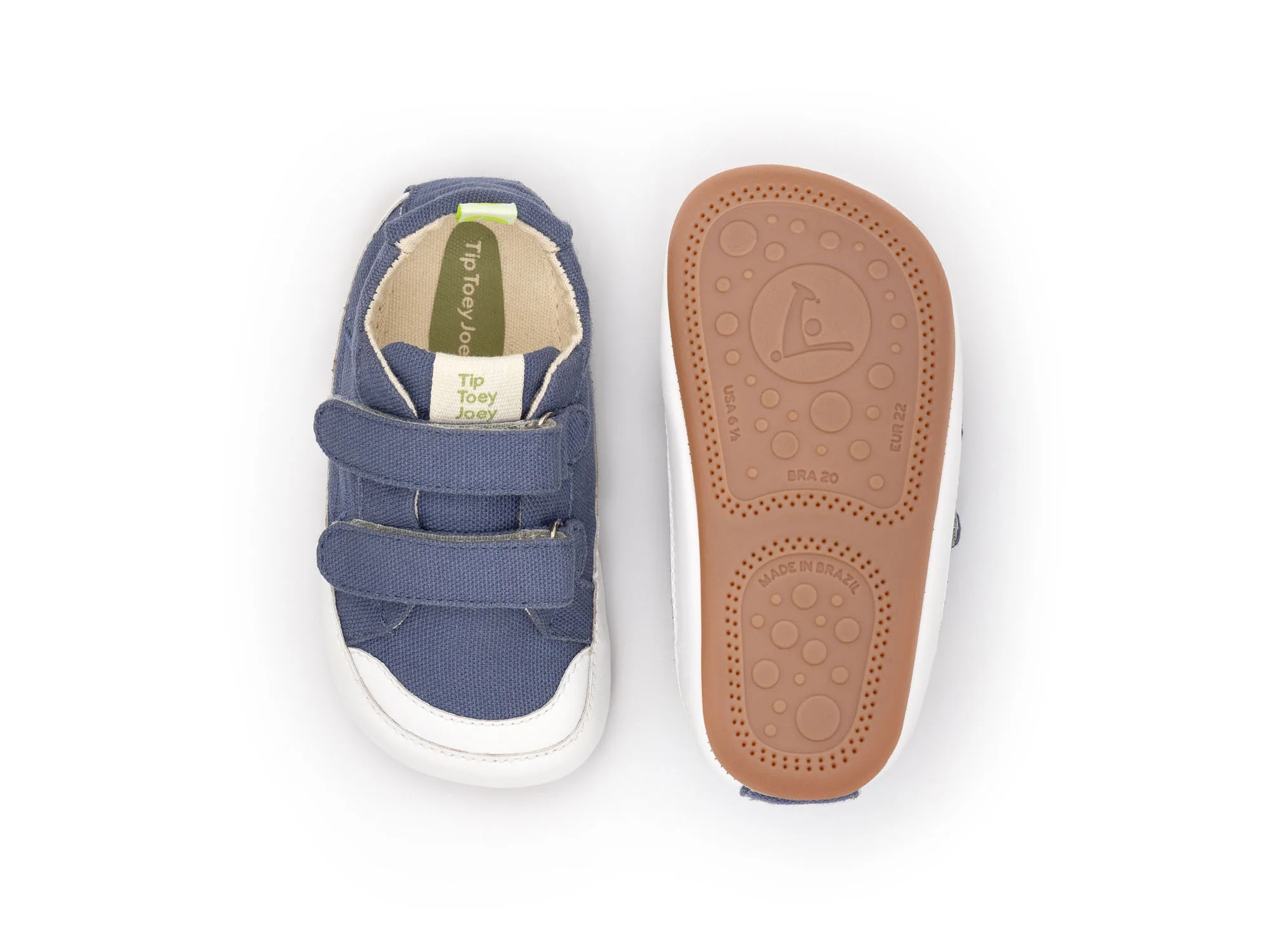 Tip Toey Joey Boy's Bossy Green Sneakers - Lona Azul Klein