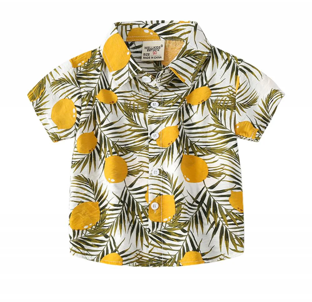 Summer Boys' Hawaiian Short Sleeve Casual Shirt Wholesale Kids Clothing