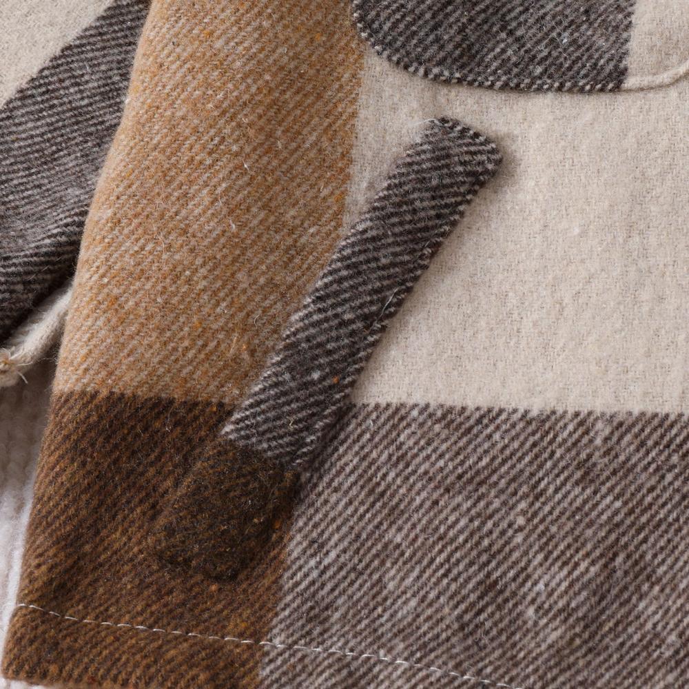 Boys' autumn and winter plaid lapel long sleeved jacket Wholesale Baby Boy Clothes