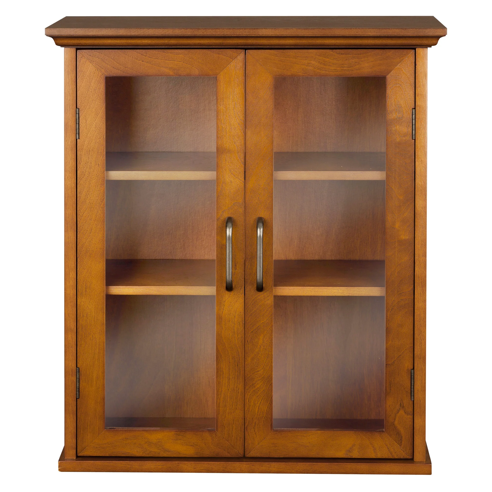 Teamson Home Avery Two-Door Wall Cabinet with Storage, Oiled Oak