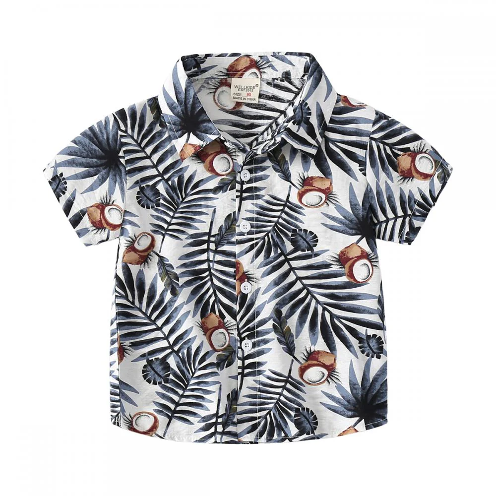 Summer Boys' Hawaiian Short Sleeve Casual Shirt Wholesale Kids Clothing