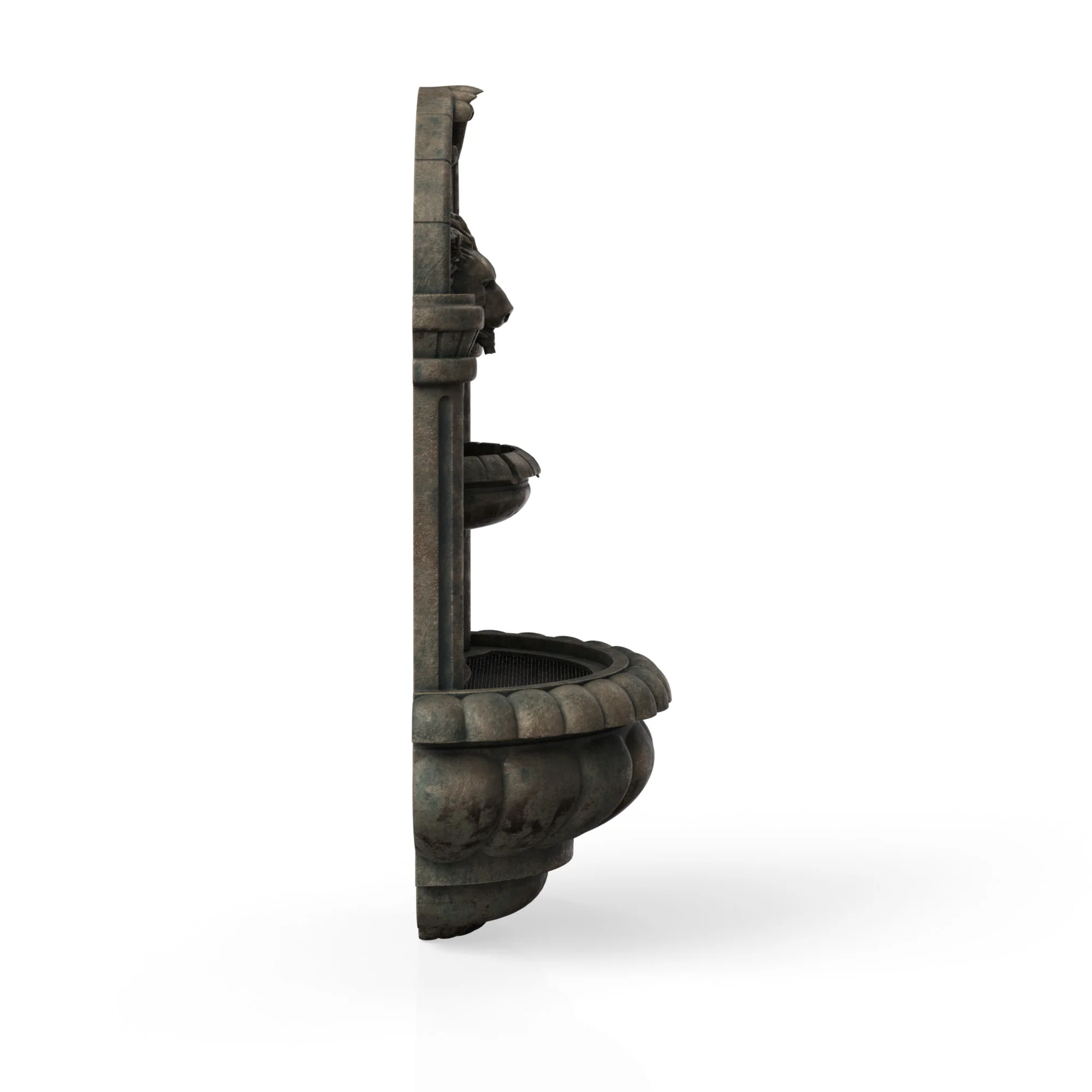 Teamson Home 32.09 Tiered Lion Head Stone LED Outdoor Water Fountain, Bronze