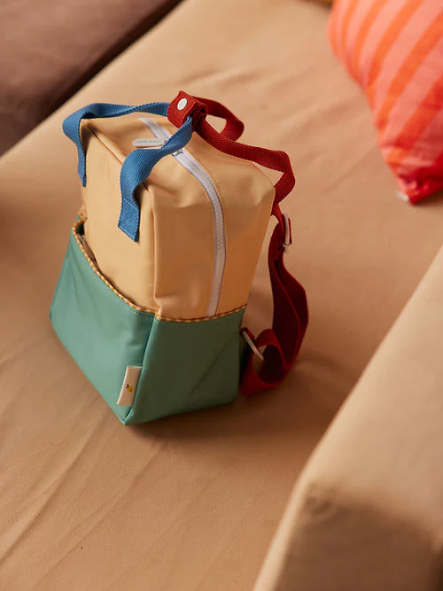 Sticky Lemon Colorblocking Collection Small Backpack  - Sandy Yellow / Aquatic Green
